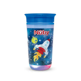 Vaso Entrenador Antiderrames Nuby 360° Luminoso color Azul rey 10oz.