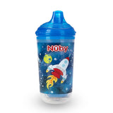 Vaso Entrenador Antiderrames Térmico con Boquilla Nuby 360° Luminoso color Azul 10oz.