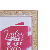 Portarretratos con Textura en Forma de Abanico color Café 12x17cm