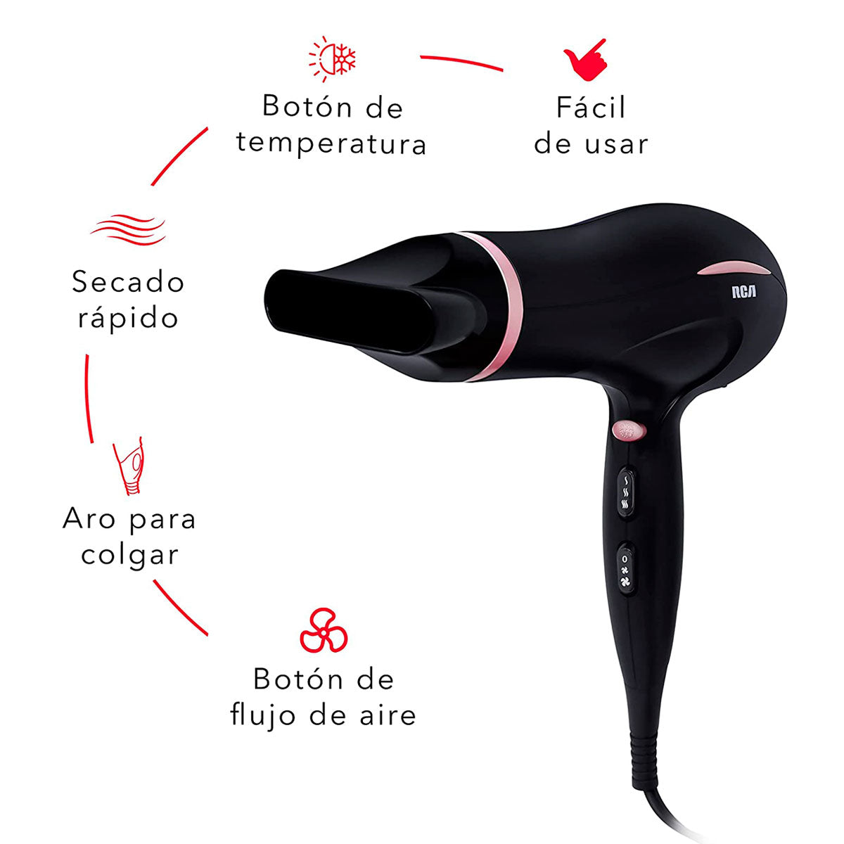 Secadora Para Cabello RCA P15