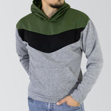 Sudadera Afelpada Unisex con Capucha color Gris con Verde y Negro