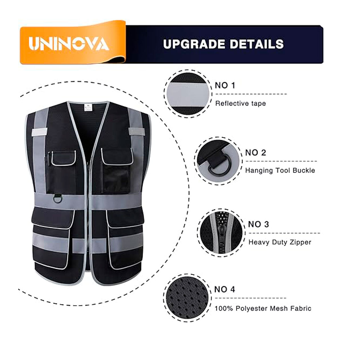 Lámpara Solar de Poste Impermeable para Exteriores, Zinnze