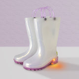 Bota de Lluvia de Blancas con Luz Led, Para Niña