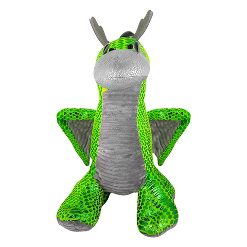 Dragón de Peluche, color Verde con Gris