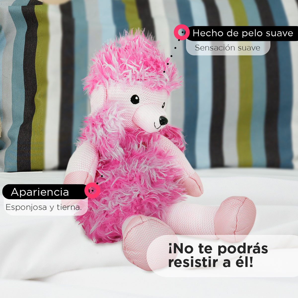 Poodle de Peluche, color Rosa