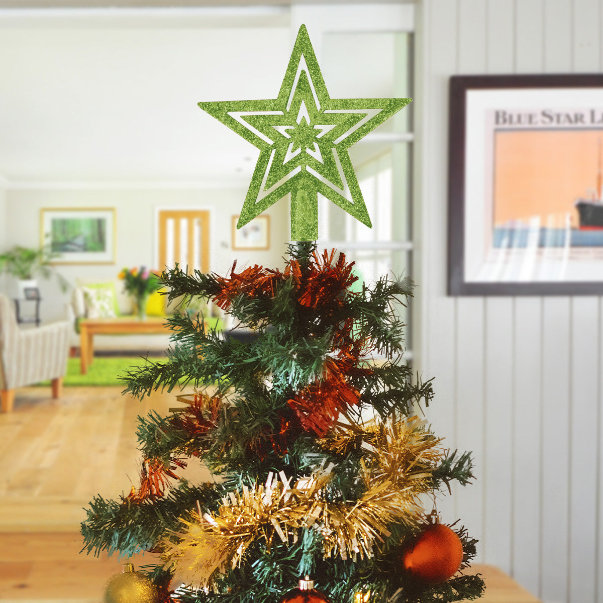 Estrella color Verde para Árbol de Navidad