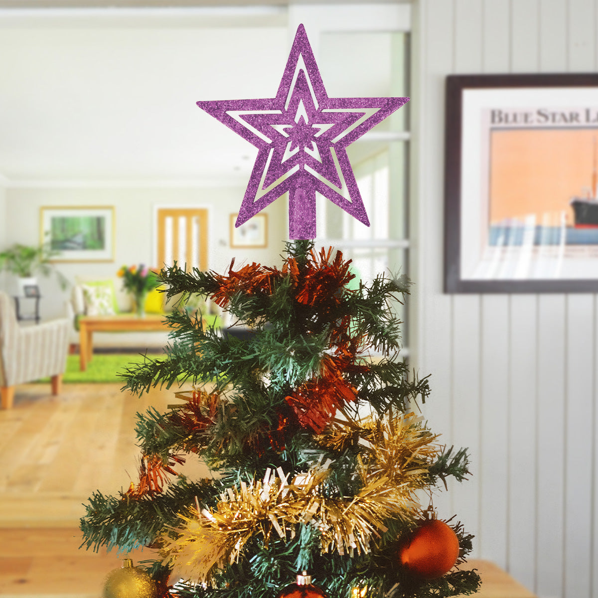 Estrella color Morado para Árbol de Navidad