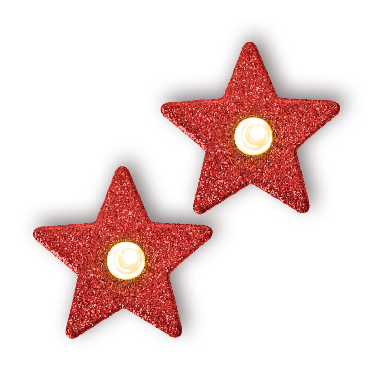 Set de 2 Velas Led en Forma de Estrella color Rojo