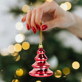 Esfera en Forma de Árbol Navideño color Rojo