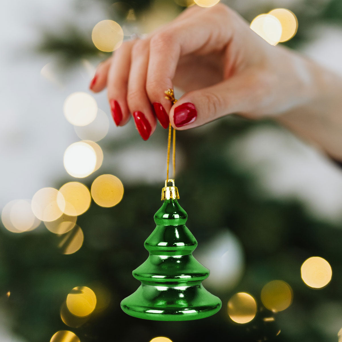 Esfera en Forma de Árbol Navideño color Verde