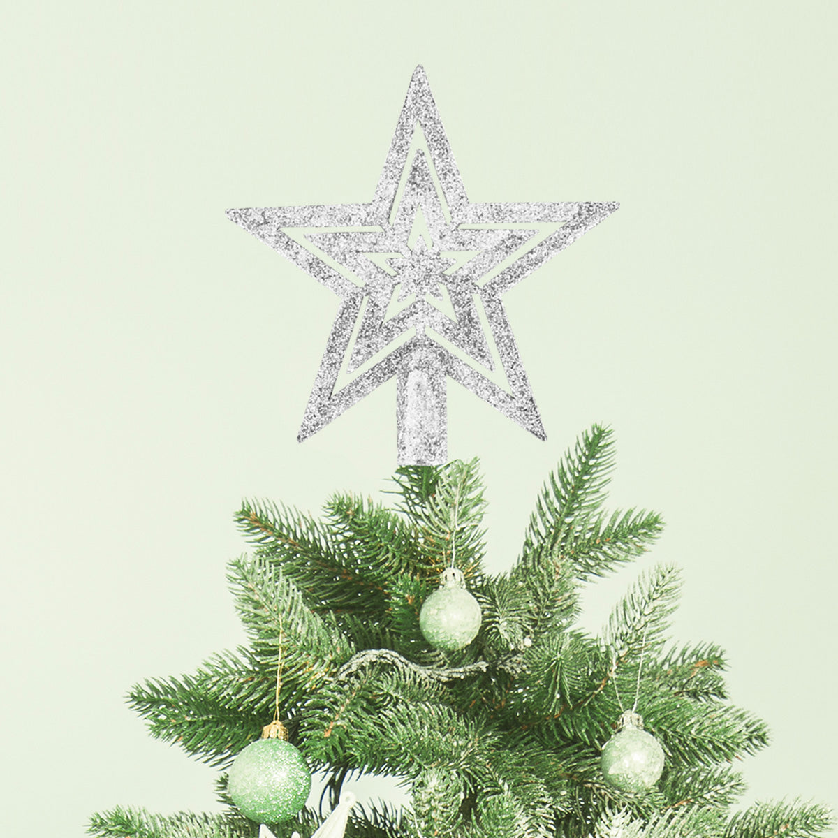 Estrella para Árbol de Navidad con Diamantina color Plata