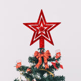 Estrella para Árbol de Navidad con Diamantina color Rojo