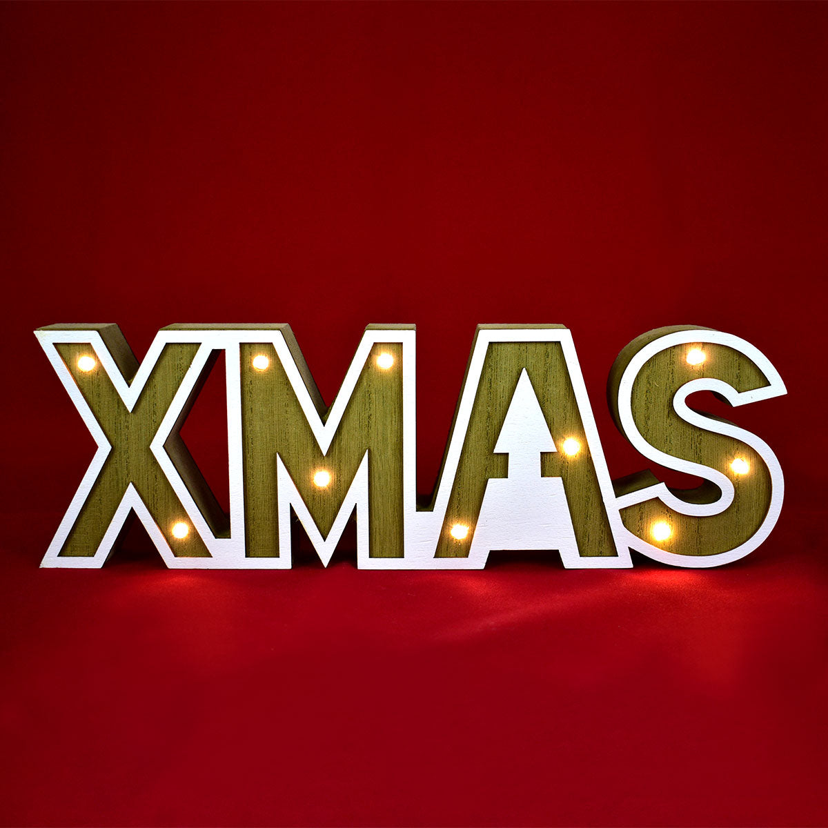 Letras Decorativas Navideñas con Luz LED, XMAS