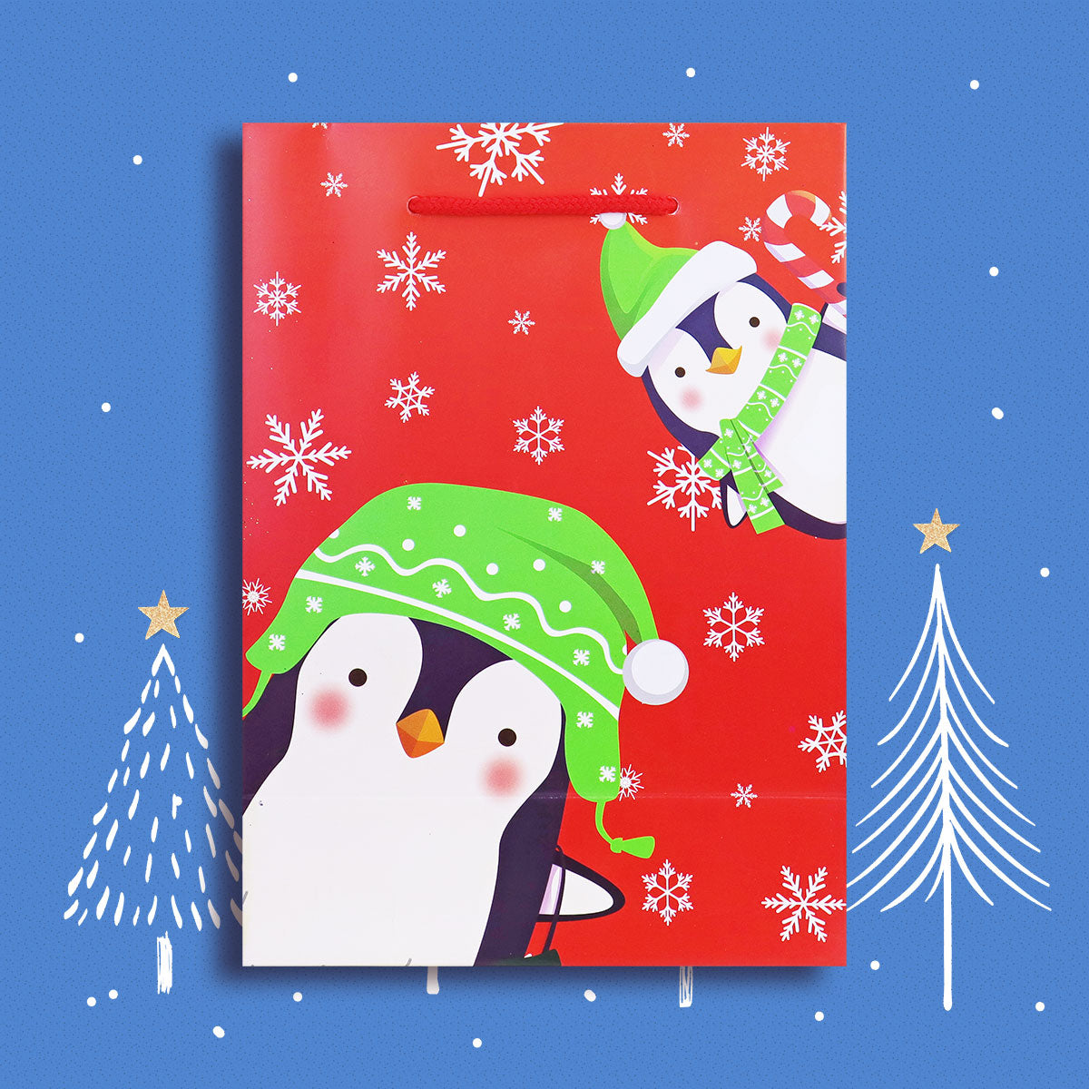 Mini Bolsa de Regalo con Diseño de Pingüino para Navidad