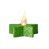 Set de 2 Velas Led en Forma de Estrella color Verde