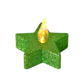 Set de 2 Velas Led en Forma de Estrella color Verde