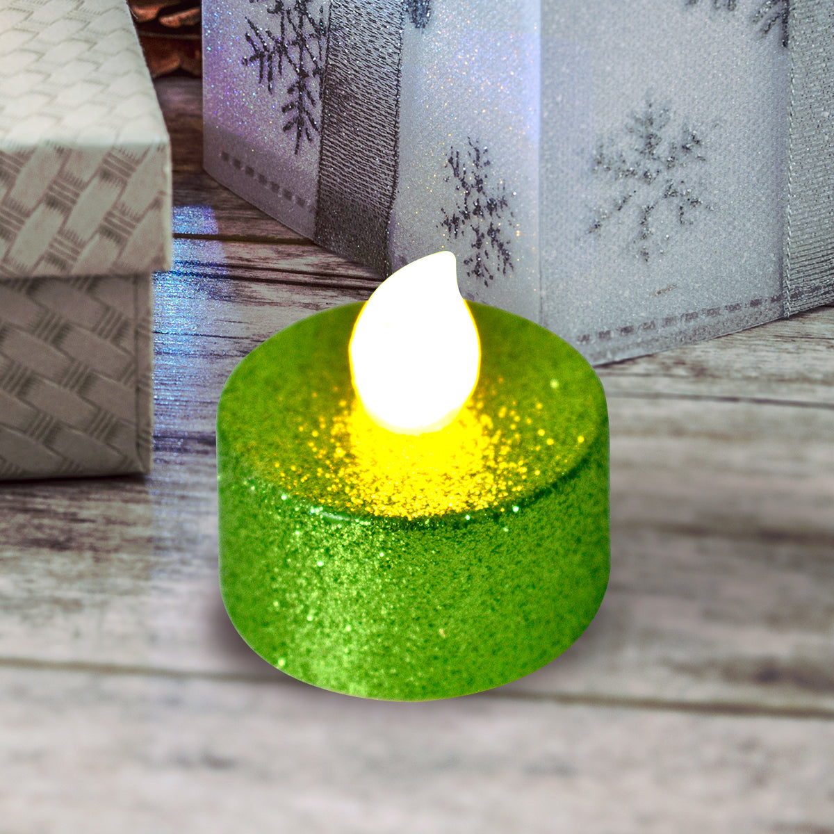 Set de 2 Velas Led Circular color Verde