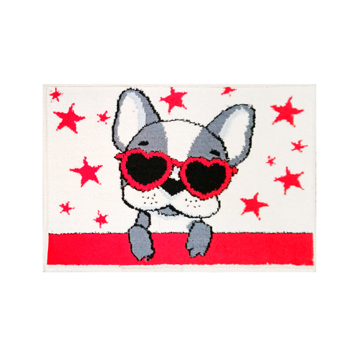 Tapete Boston Terrier con Gafas, 40x60 cm