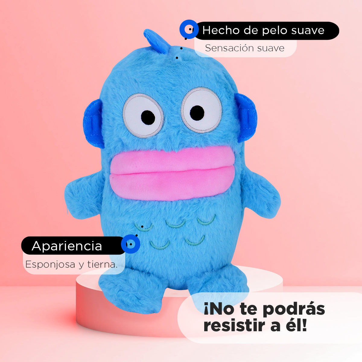 Monstruo de Peluche color Azul, 25 cm