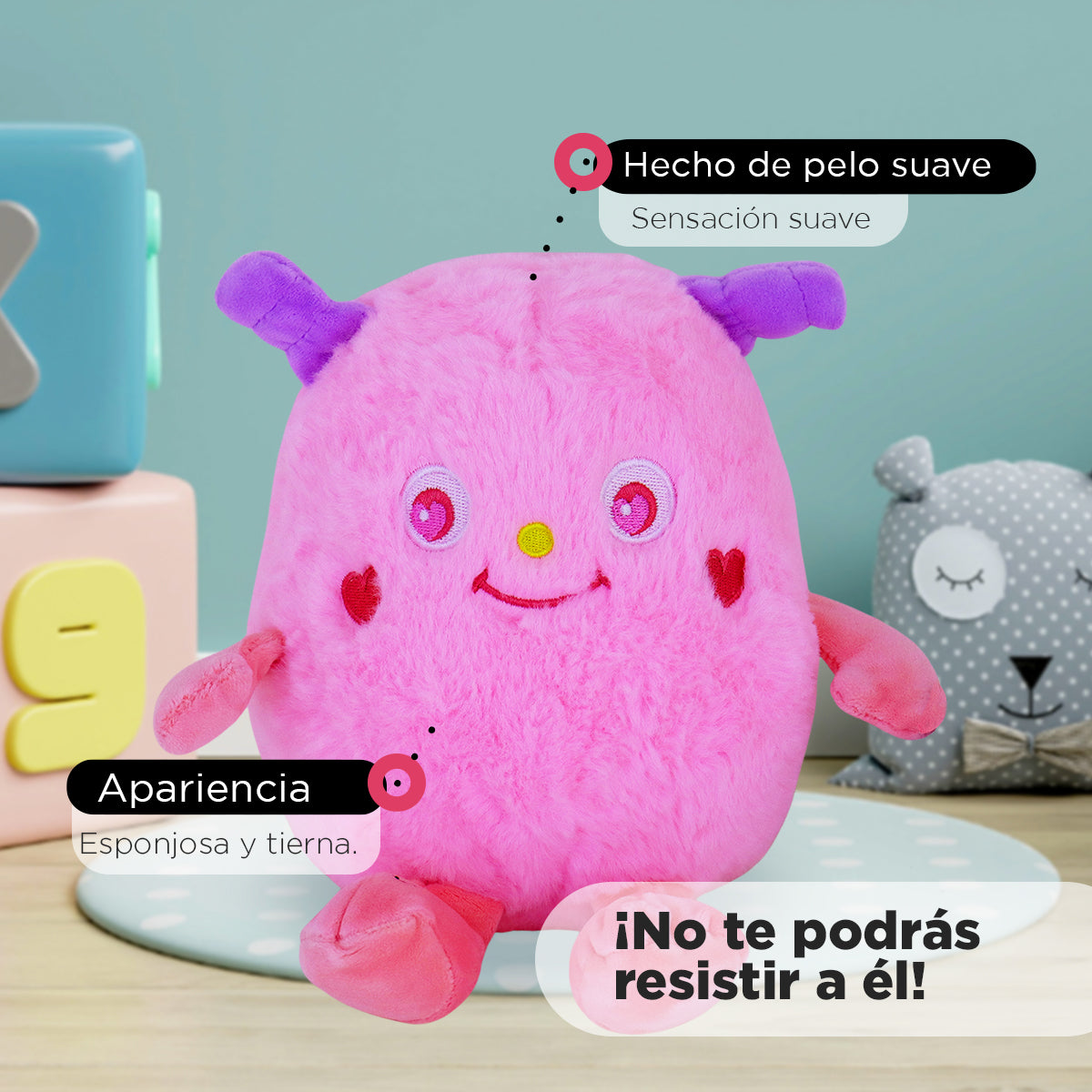 Kit de Peluche, Monstruo, Color Rosa ¡Llévate 3 y paga 2!
