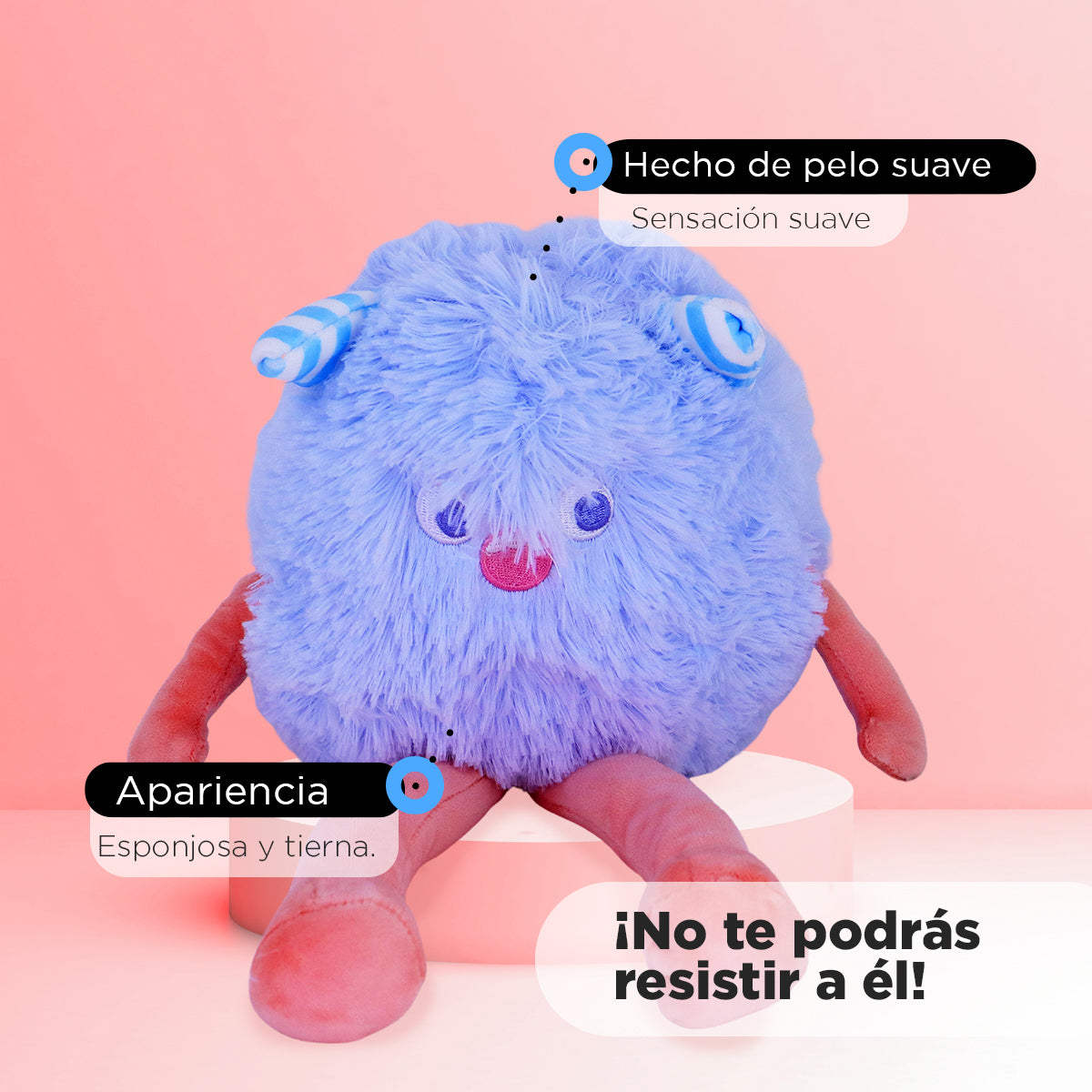 Monstruo de Peluche color Azul, 35cm