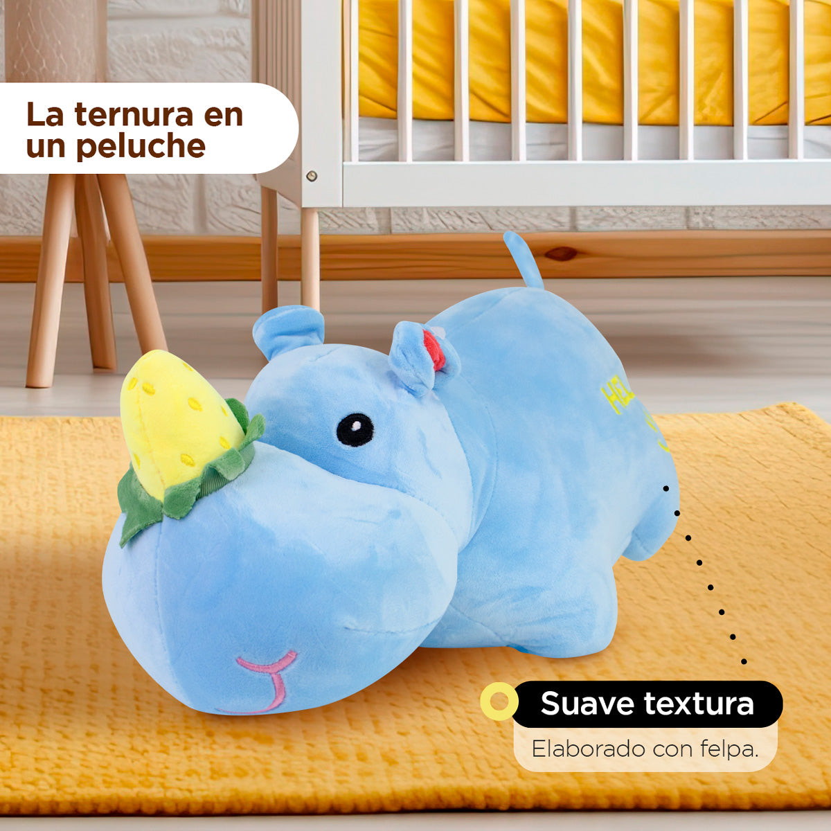 Rinoceronte de Peluche color Azul