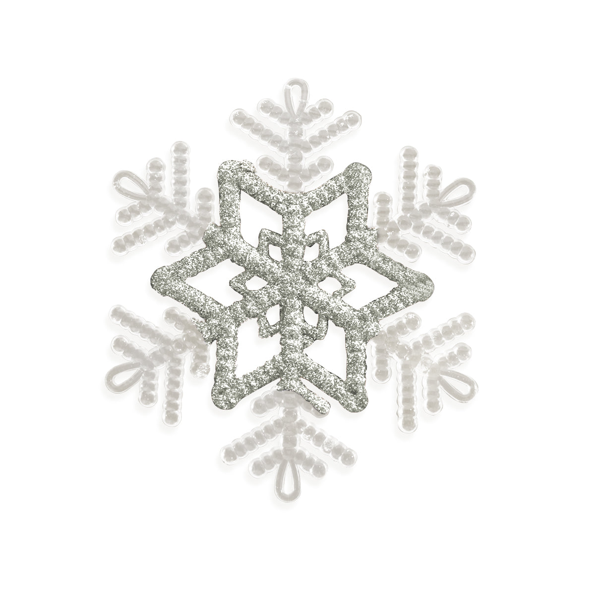 Copo de Nieve para Decoración con Diamantina color Plata