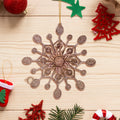 Decoración con Diseño de Copo de Nieve con Diamantina color Cobre