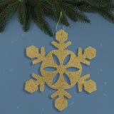 Decoración Colgante con Diseño de Copo de Nieve color Oro