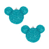 Esfera Navideña de Tinsel color Azul en Forma de Mickey Mouse