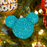 Esfera Navideña de Tinsel color Azul en Forma de Mickey Mouse