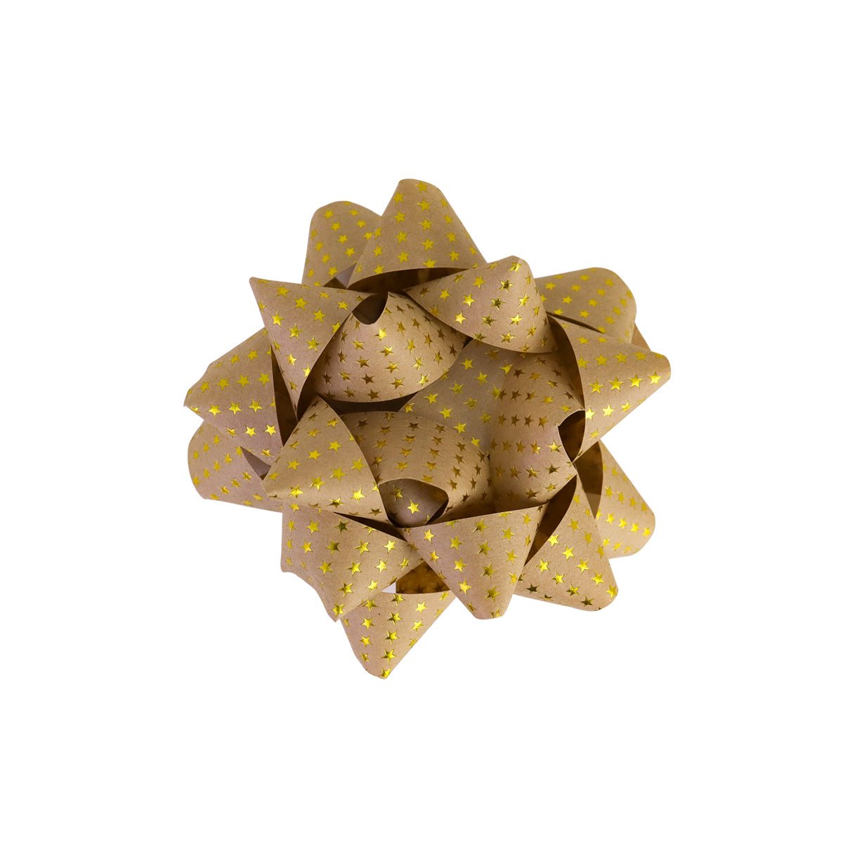 Moños para Regalo de Papel Kraft con Estrellas color Oro