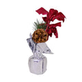 Nochebuena Artificial color Cereza con Maceta, 23 cm