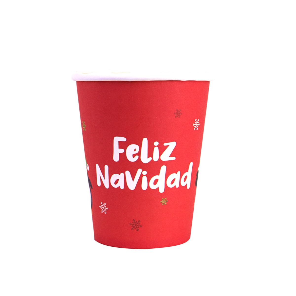 Vasos color Rojo con Diseño de Navidad