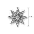Estrellas Decorativas con Diamantina color Plata, 2 piezas.