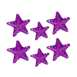 Mini Estrellas Navideñas con Diamantina color Morado, 6 piezas