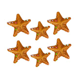 Mini Estrellas Navideñas con Diamantina color Naranja, 6 piezas