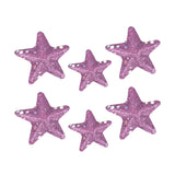 Mini Estrellas Navideñas con Diamantina color Rosa, 6 piezas