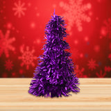 Árbol Navideño de Escarcha color Morado, 20x10cm