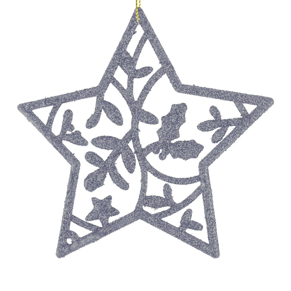 Decoraciones Colgantes de Estrella color Plata, 4 pzas.