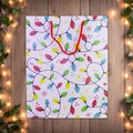 Bolsa de Regalo para Navidad, Serie de Luces, color Blanco