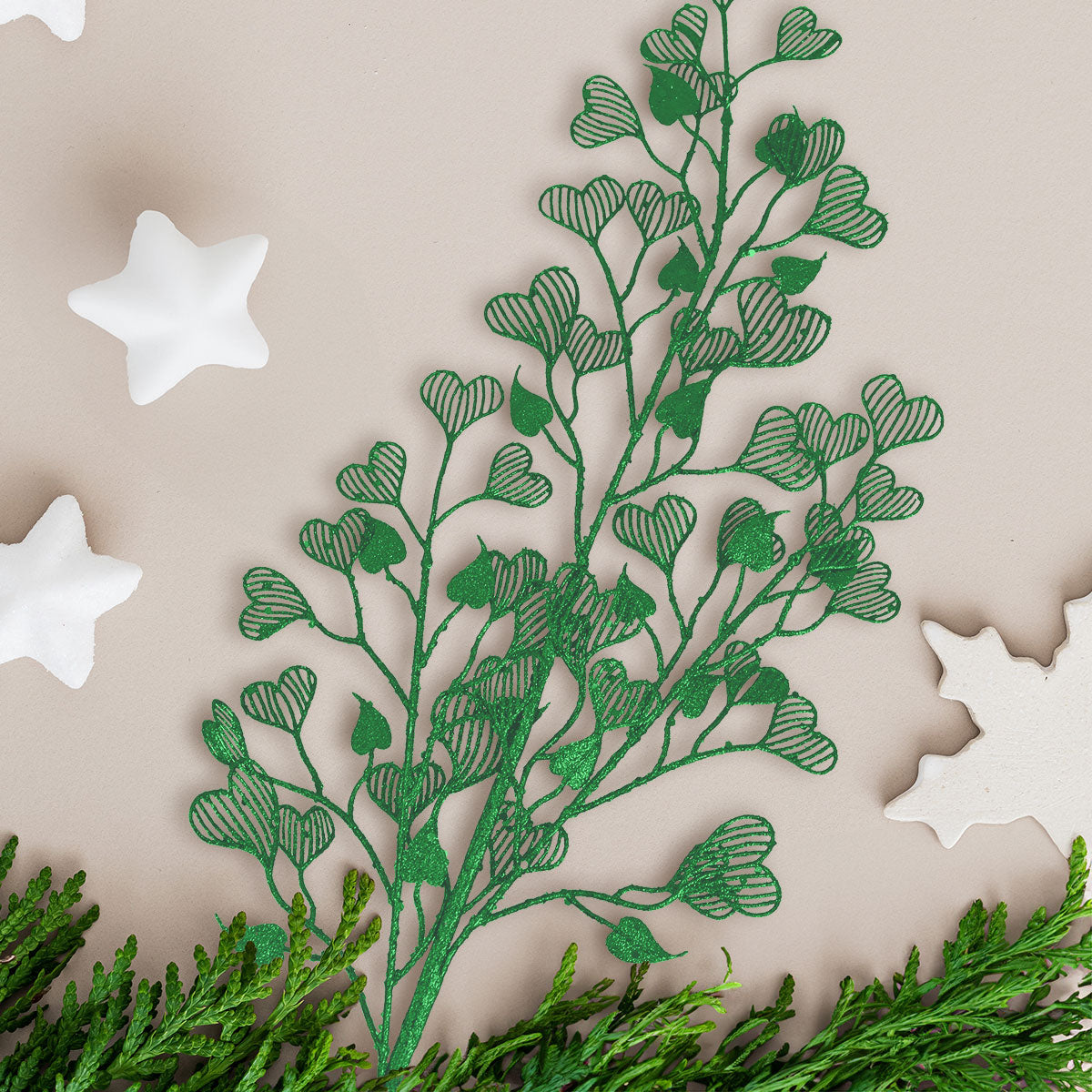 Follaje Artificial Decorativo con Diseño de Corazón color Verde
