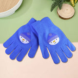 Guantes color Azul con Diseño de Muñeco de Nieve