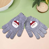 Guantes color Gris con Diseño de Santa Claus