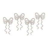 Decoración Colgante de Moño color Blanco, 4 pzas.