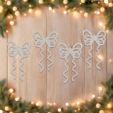 Decoración Colgante de Moño color Blanco, 4 pzas.