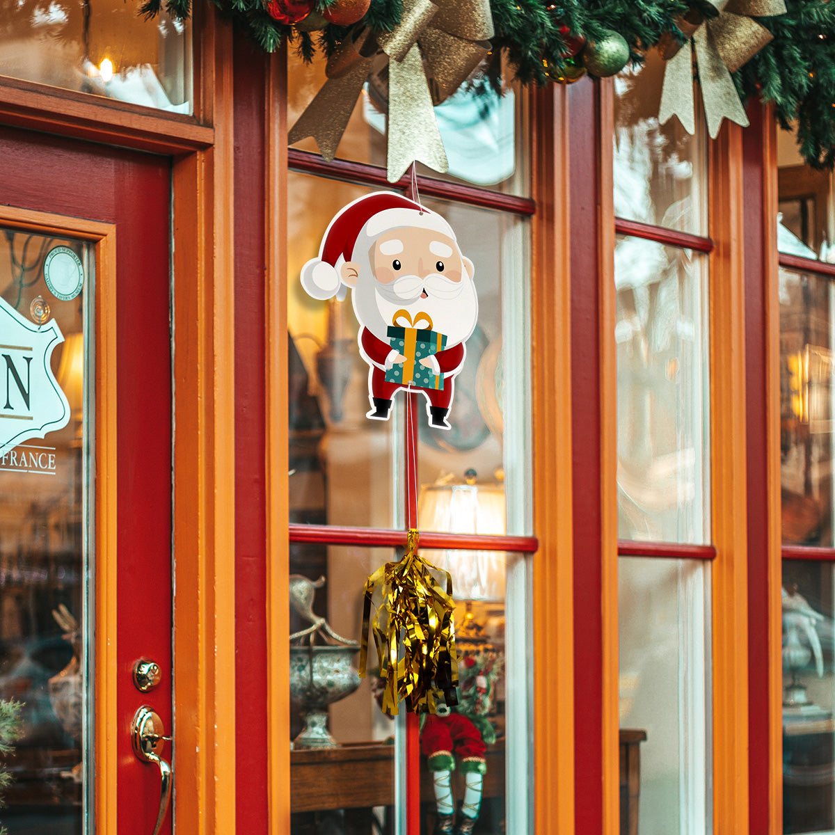 Decoración Colgante de Papel con Diseño de Santa Claus