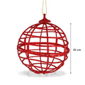 Esfera con Diamantina color Rojo, 2 piezas