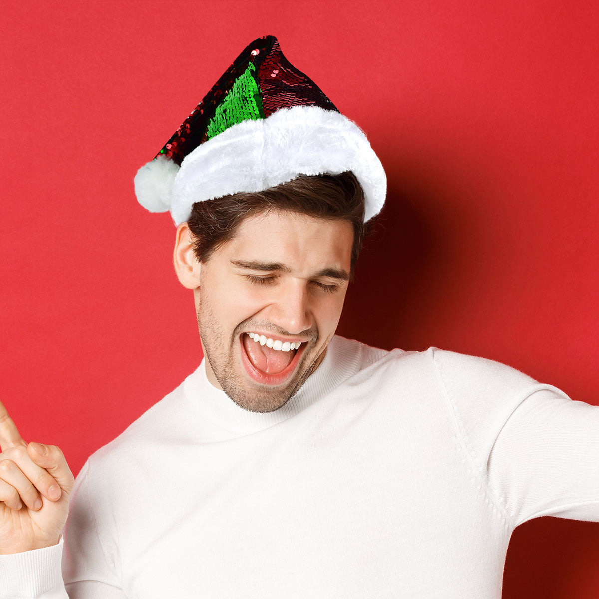 Gorro Navideño de Santa Claus con Lentejuelas
