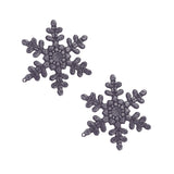 Copos de Nieve con Diamantina Color Negro, 2 piezas